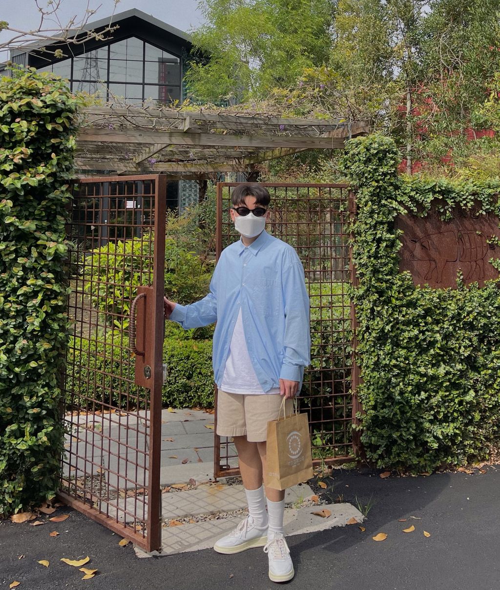 OPPAKOREA 高密度棉寬鬆襯衫外套 (2色)