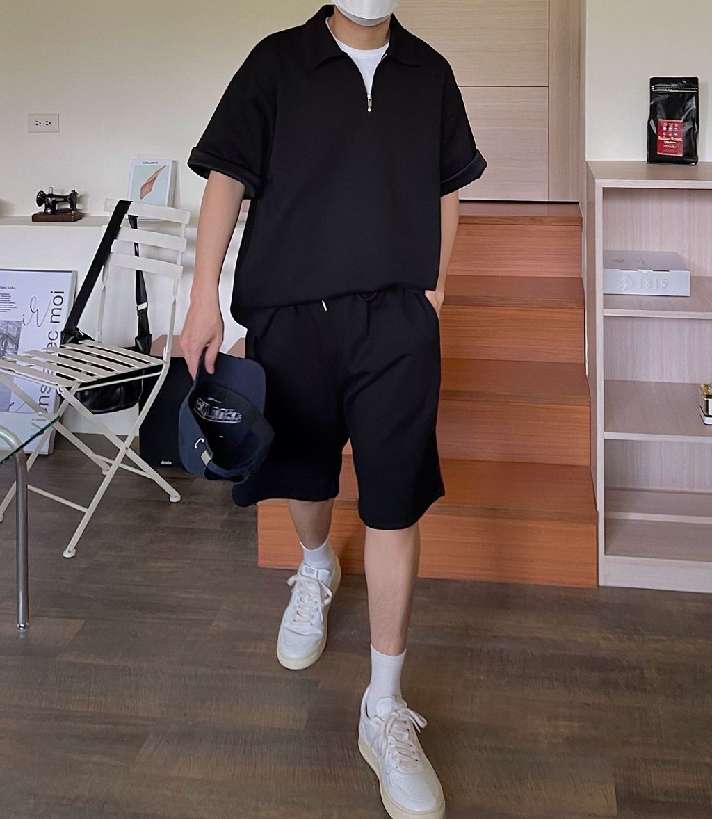 OPPAKOREA 綁帶及膝百慕達棉短褲 (3色) (挺拔的棉料/可搭配套裝)