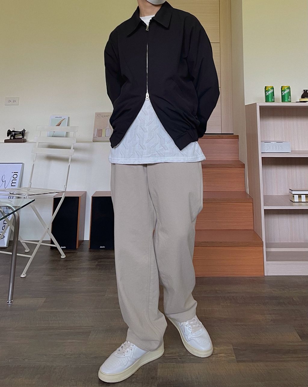 OPPAKOREA 後鬆緊斜紋棉寬褲 (3色) (高密度水洗棉料)