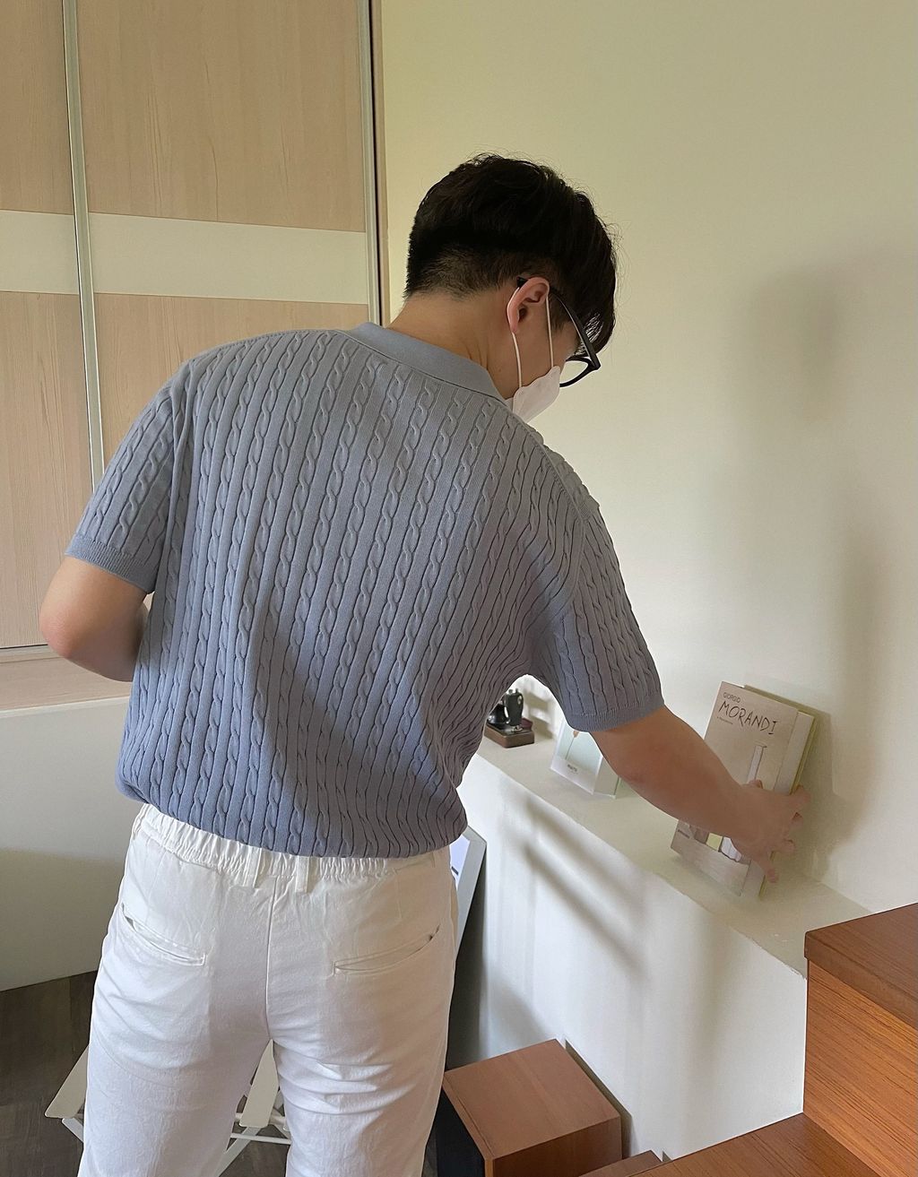 OPPAKOREA 亞麻麻花針織短袖開衫 (12色) (優質亞麻棉/舒適涼爽)