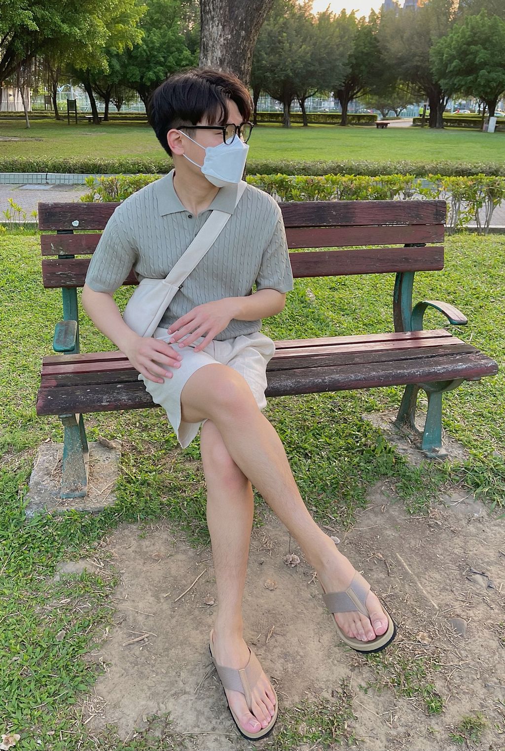 OPPAKOREA 亞麻麻花針織短袖開衫 (12色) (優質亞麻棉/舒適涼爽)