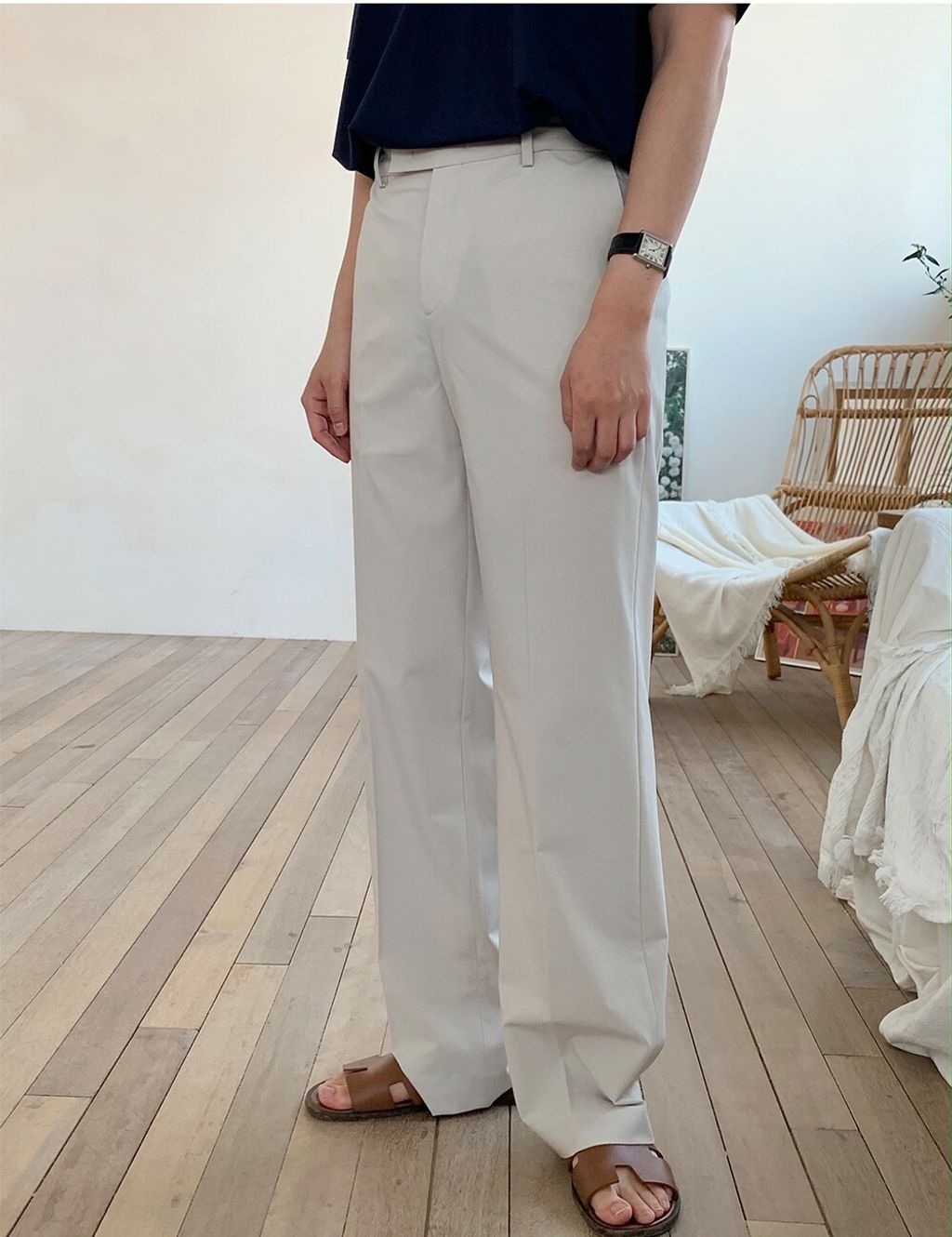 OPPAKOREA Coolmax 隱藏鬆緊微寬休閒褲 (7色) (春夏推薦/舒適涼爽)