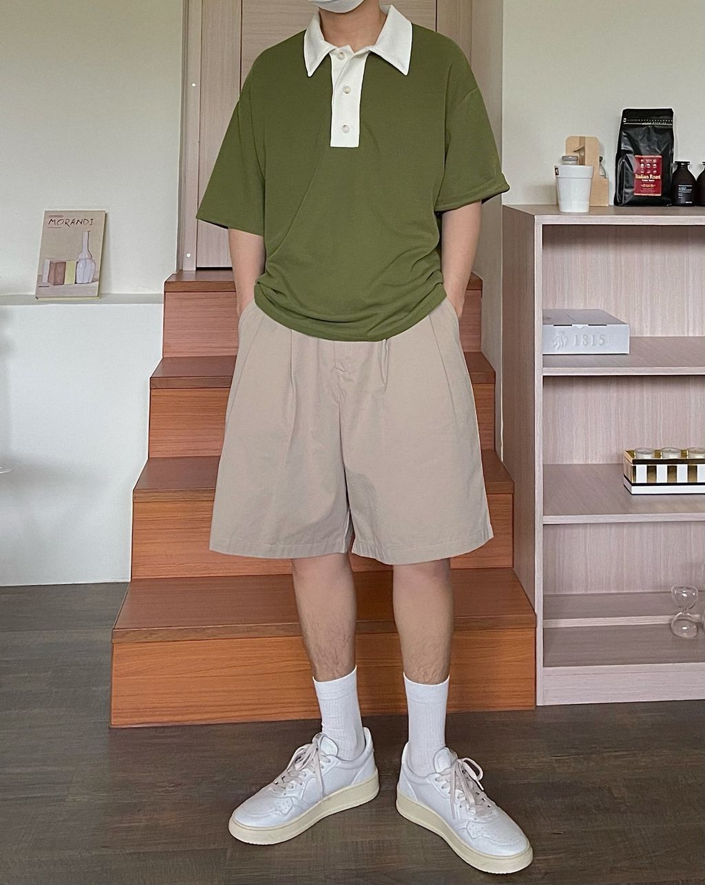 OPPAKOREA 配色翻領針織短T (2色)