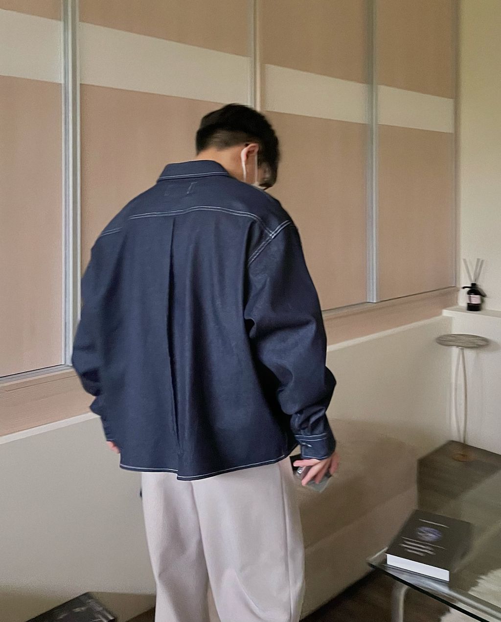 OPPAKOREA 口袋短版牛仔襯衫外套 (2色)