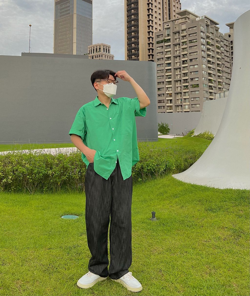 OPPAKOREA 高密度棉寬鬆短袖襯衫 (3色)