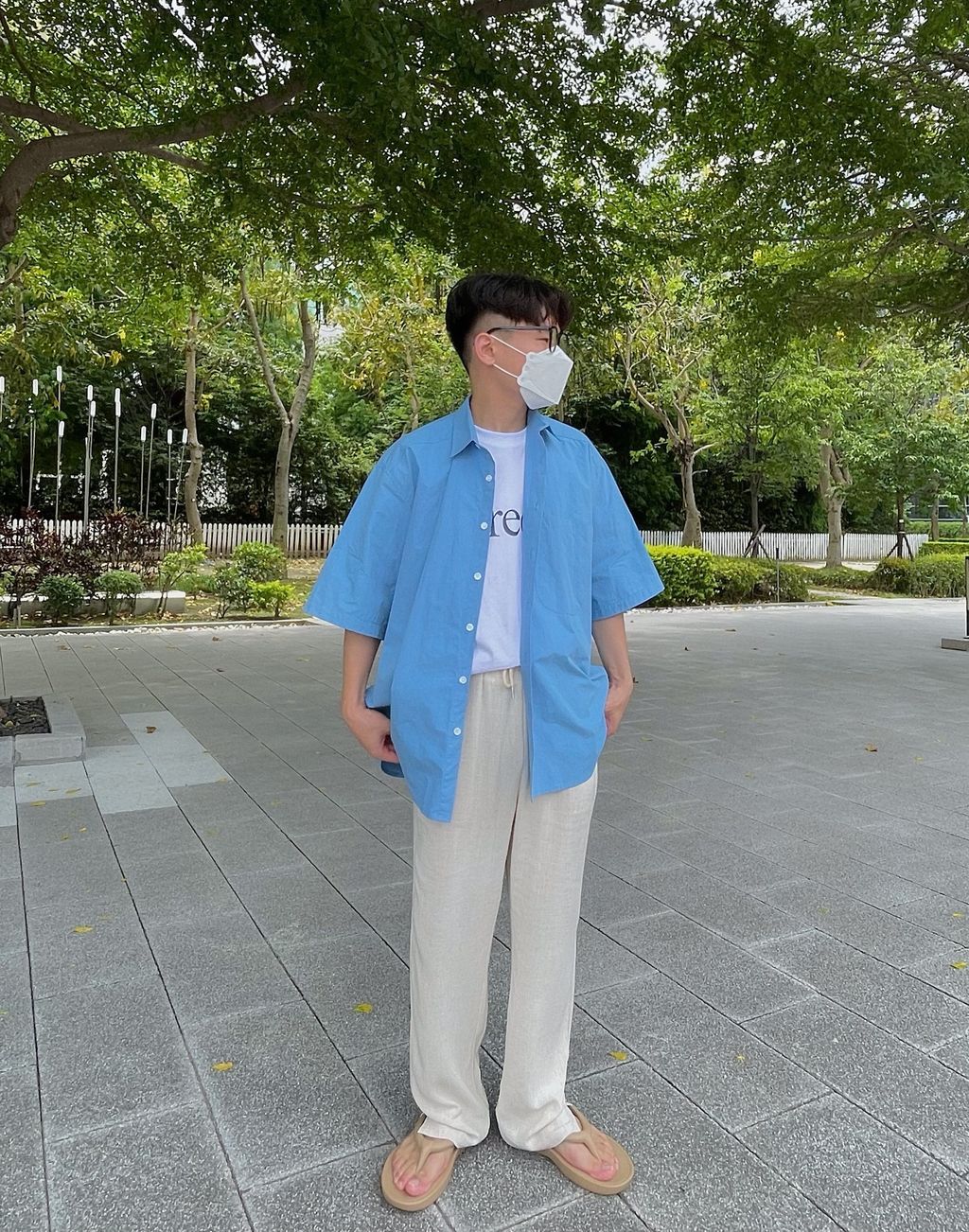 OPPAKOREA 高密度棉寬鬆短袖襯衫 (3色)