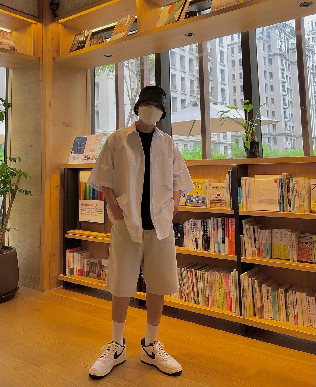 OPPAKOREA 高密度棉寬鬆短袖襯衫 (3色)