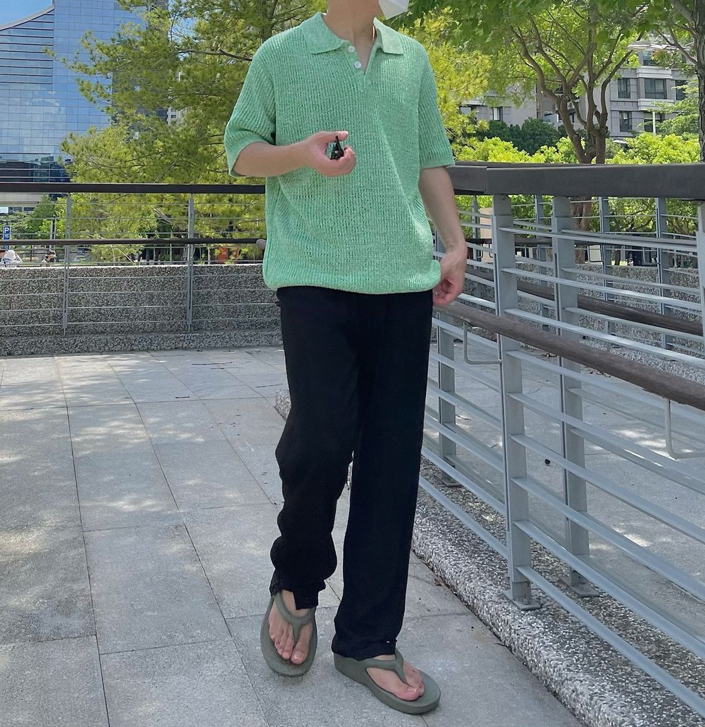OPPAKOREA 翻領混合針織短衫 (3色)