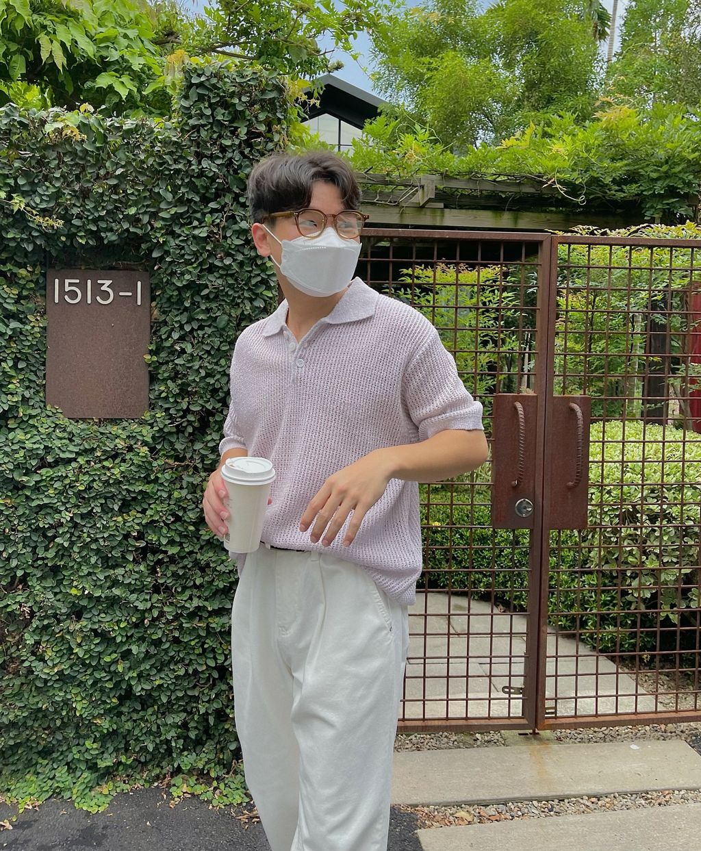 OPPAKOREA 翻領混合針織短衫 (3色)