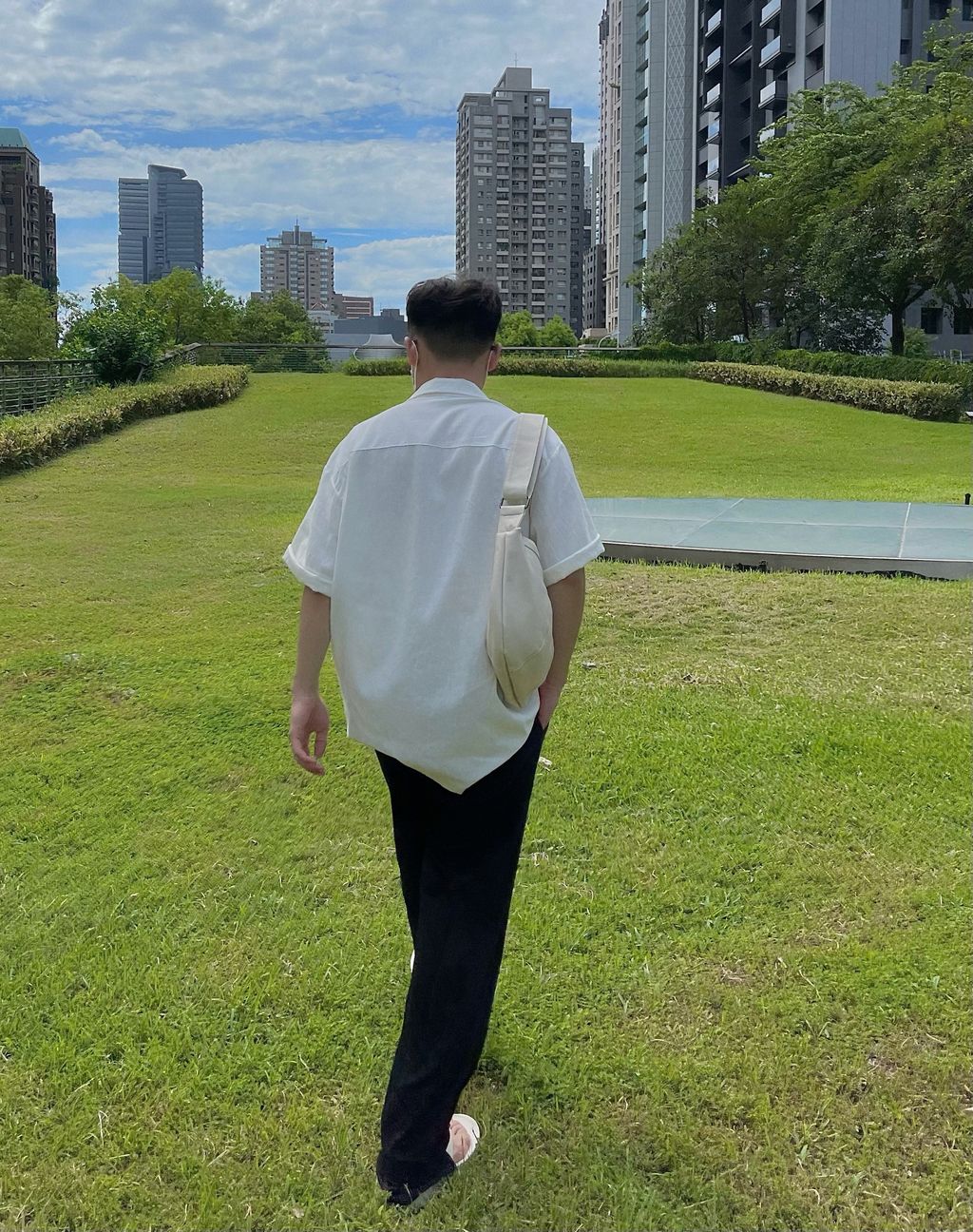 OPPAKOREA 亞麻棉開襟領短袖襯衫 (3色)