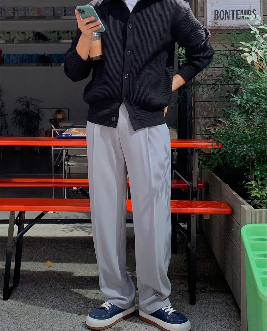 OPPAKOREA 翻領開襟厚磅針織衫 (6色)