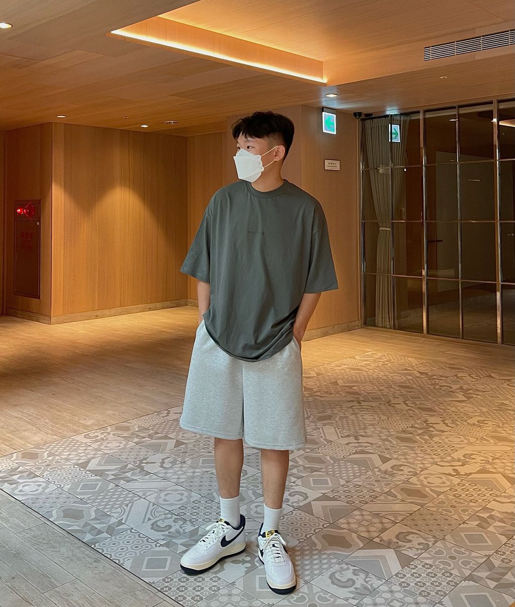 OPPAKOREA 綁帶及膝百慕達棉短褲 (3色) (挺拔的棉料/可搭配套裝)