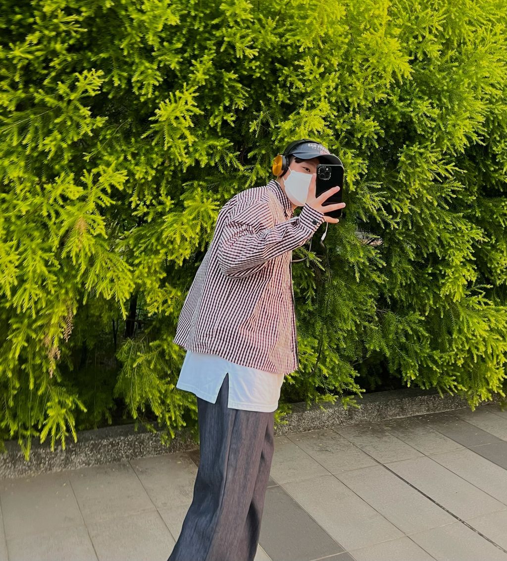 OPPAKOREA 細格機能雙口袋短版襯衫 (2色)