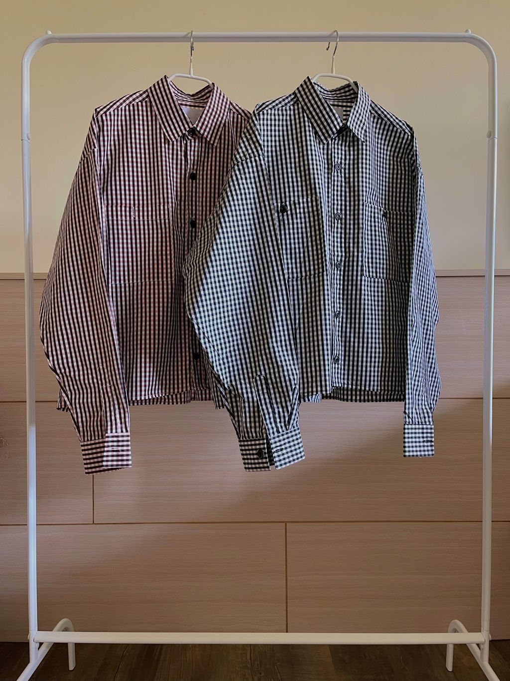 OPPAKOREA 細格機能雙口袋短版襯衫 (2色)