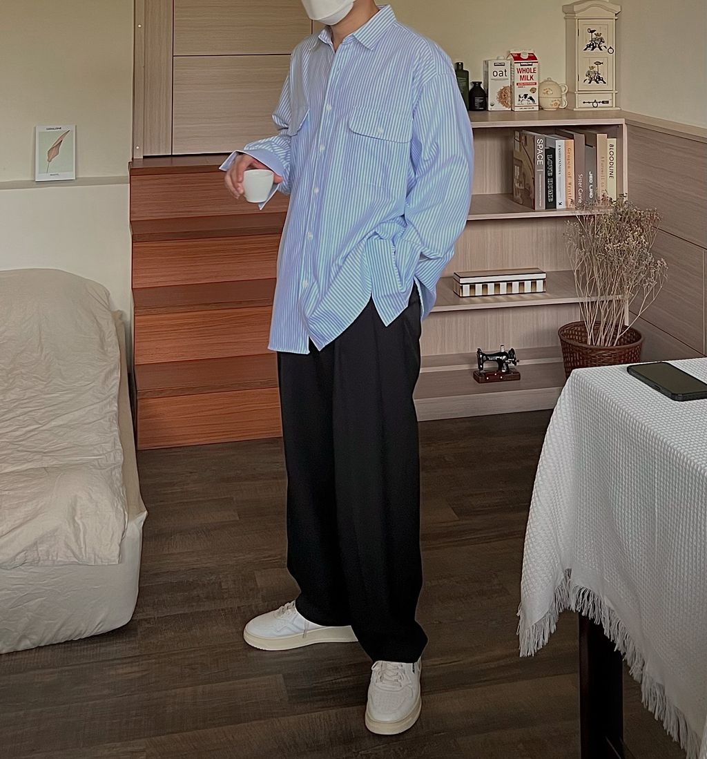 OPPAKOREA Cozy 後鬆緊兩褶休閒寬褲 (3色) (極為推薦!!!)