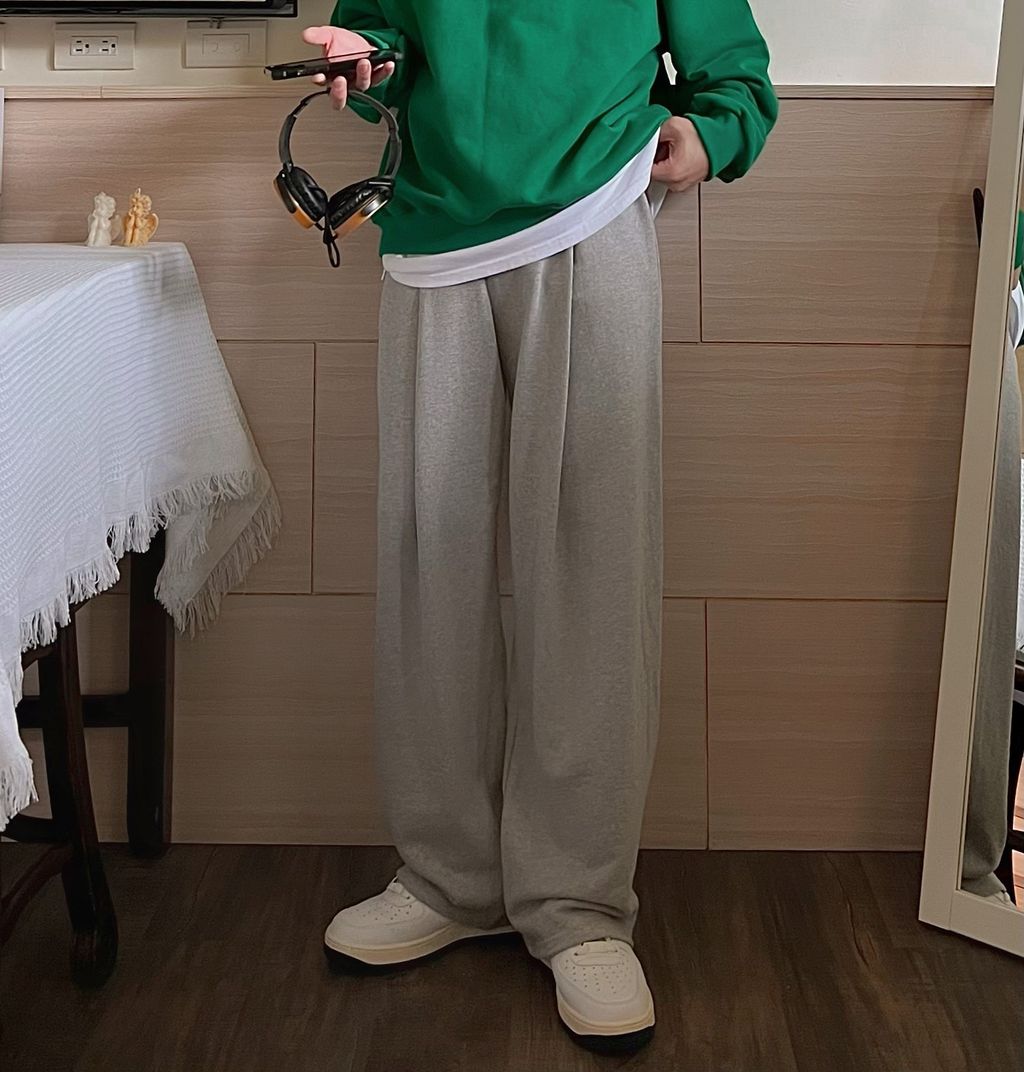OPPAKOREA 大打褶厚磅棉寬褲 (5色) (日常推薦!!!)