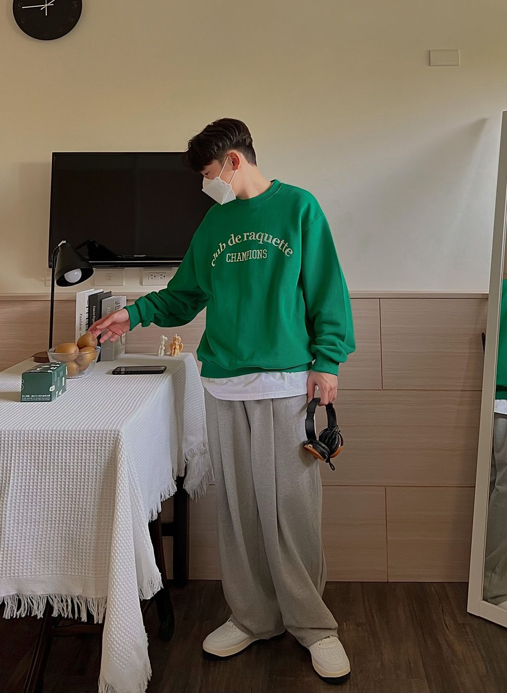 OPPAKOREA 大打褶厚磅棉寬褲 (5色) (日常推薦!!!)