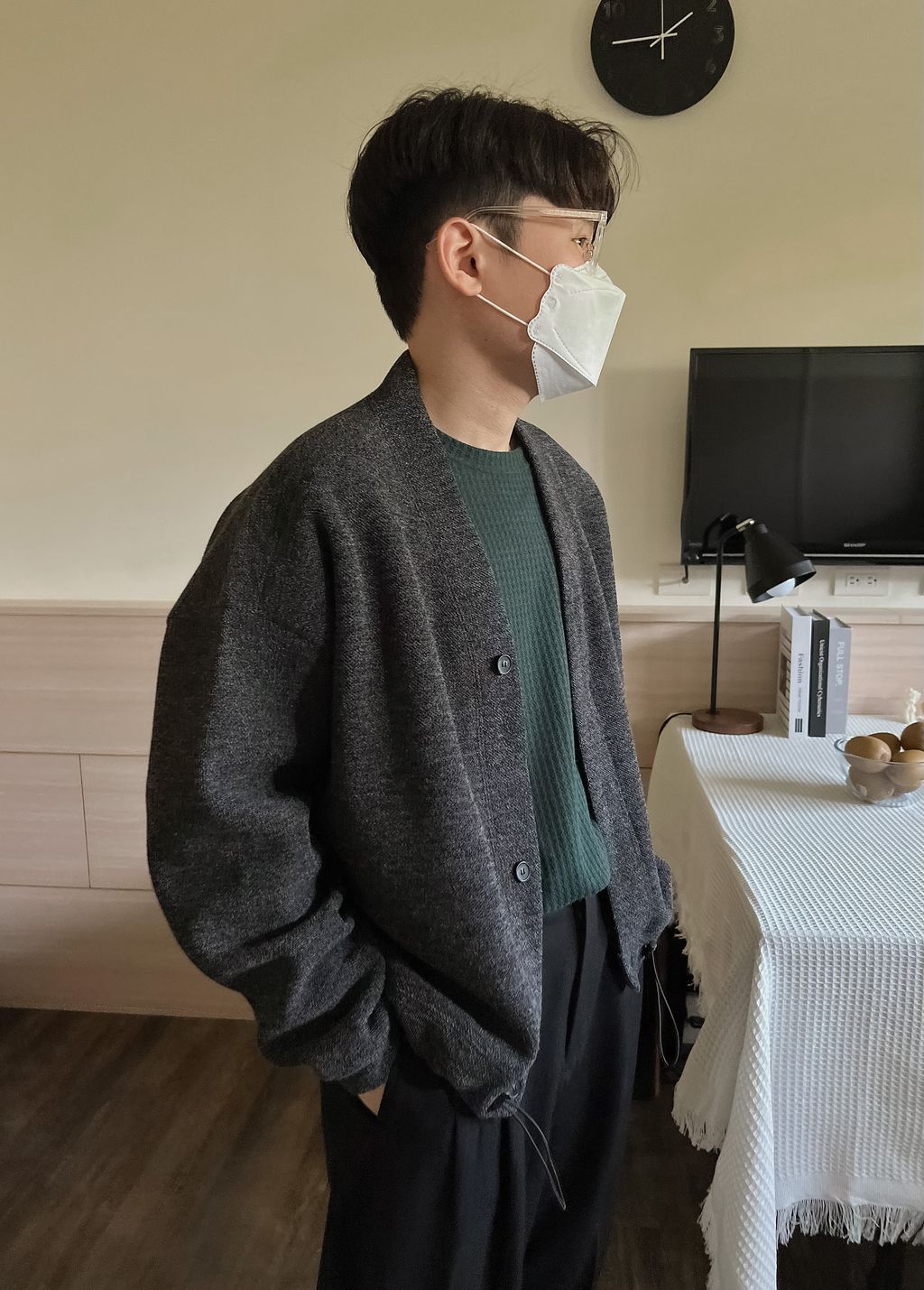 OPPAKOREA 細格針織薄長T (4色)