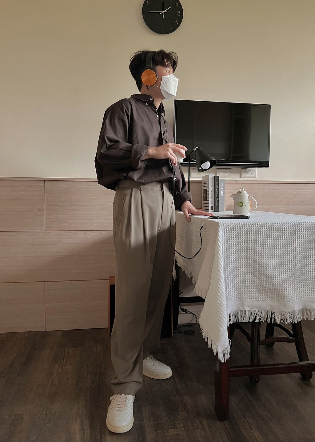 OPPAKOREA Cozy 後鬆緊兩褶休閒寬褲 (3色) (極為推薦!!!)