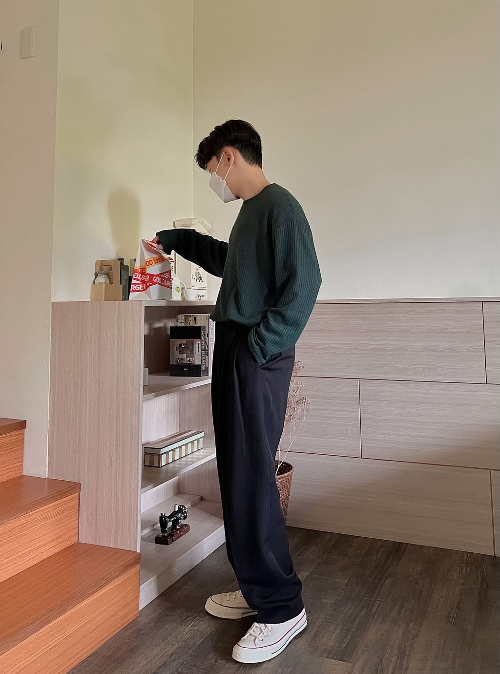 OPPAKOREA 細格針織薄長T (4色)