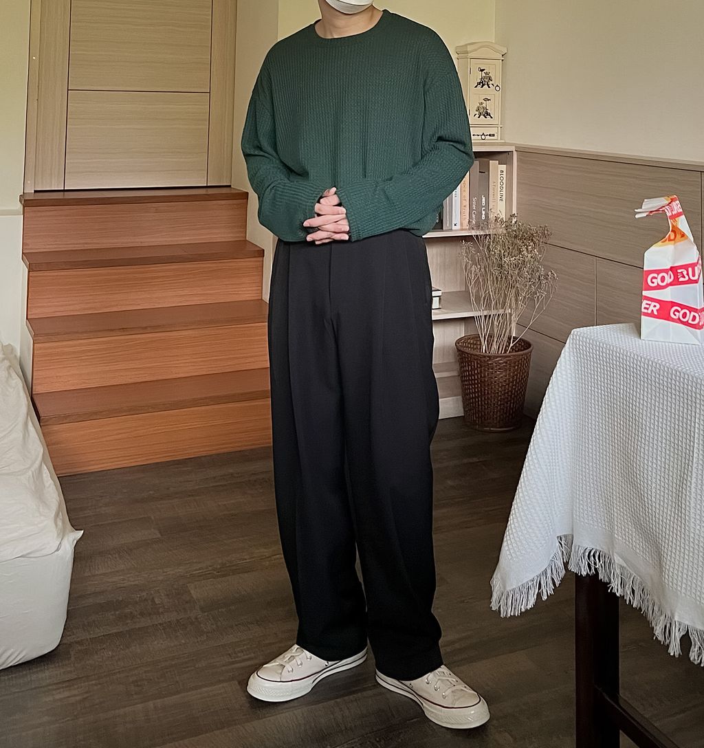 OPPAKOREA Cozy 後鬆緊兩褶休閒寬褲 (3色) (極為推薦!!!)