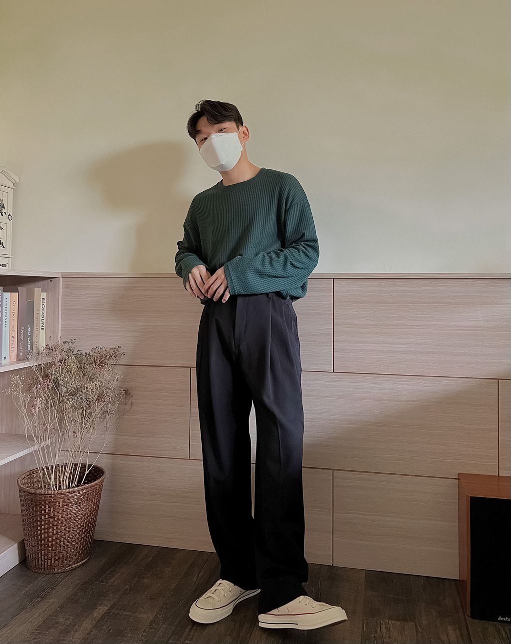 OPPAKOREA Cozy 後鬆緊兩褶休閒寬褲 (3色) (極為推薦!!!)