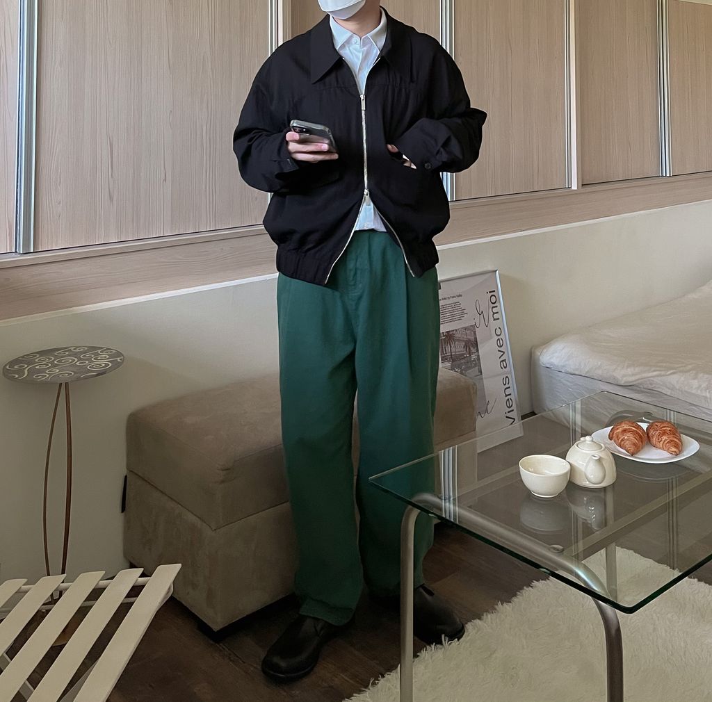 OPPAKOREA 微光澤口袋短版縮口外套 (2色)