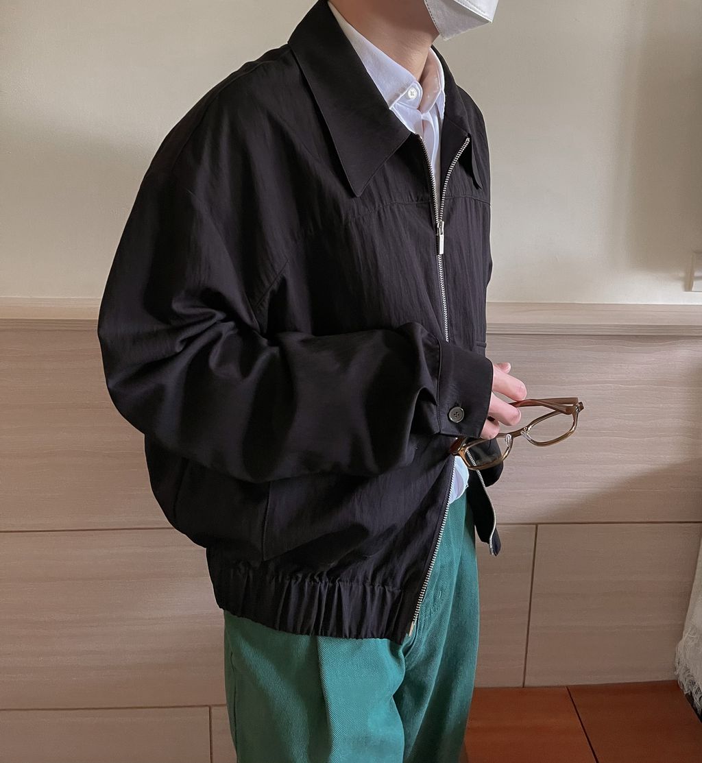 OPPAKOREA 微光澤口袋短版縮口外套 (2色)