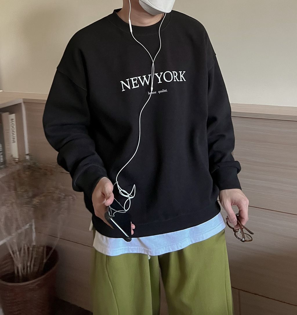 OPPAKOREA New York 英字網眼棉衛衣 (2色)