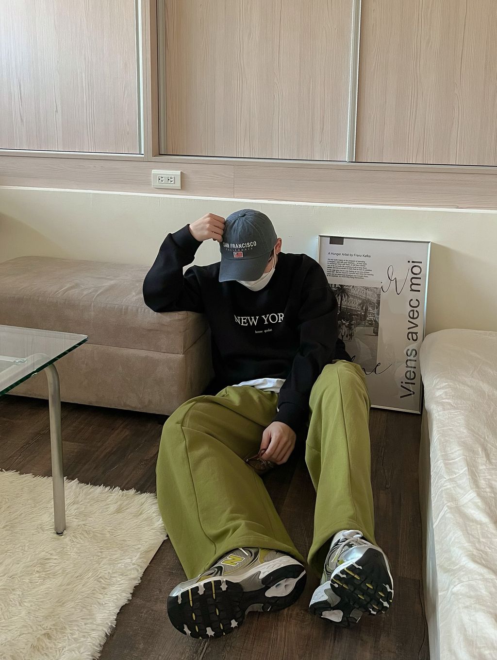 OPPAKOREA New York 英字網眼棉衛衣 (2色)