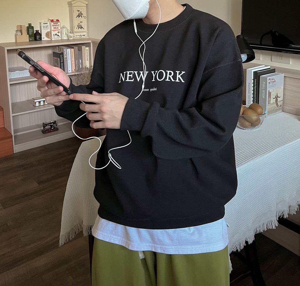 OPPAKOREA New York 英字網眼棉衛衣 (2色)