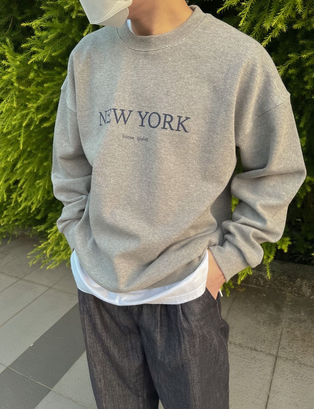 OPPAKOREA New York 英字網眼棉衛衣 (2色)