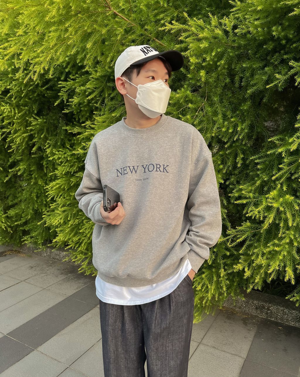 OPPAKOREA New York 英字網眼棉衛衣 (2色)