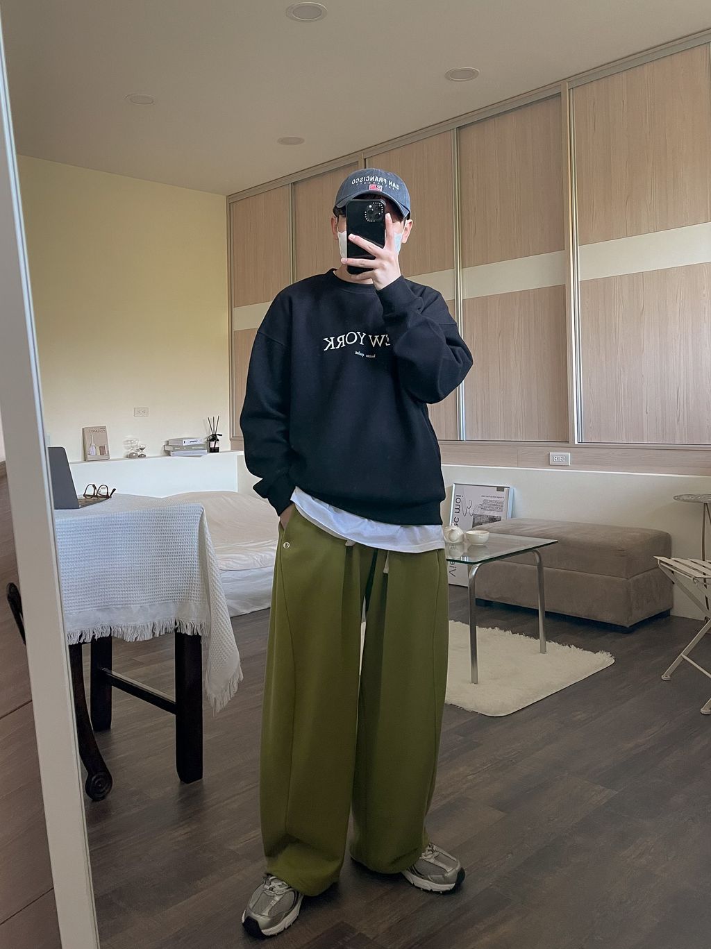 OPPAKOREA New York 英字網眼棉衛衣 (2色)