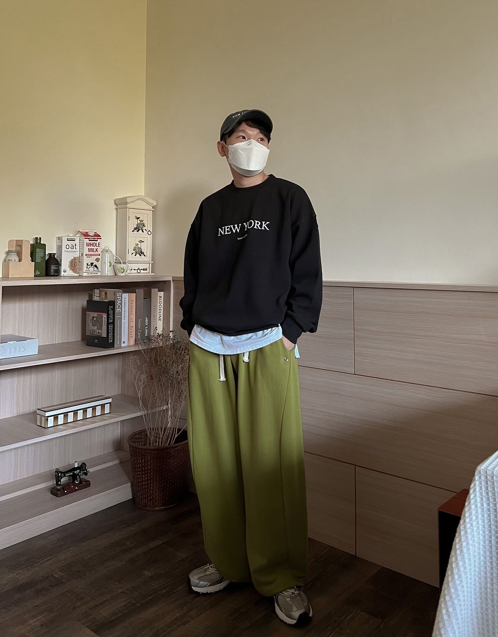 OPPAKOREA New York 英字網眼棉衛衣 (2色)