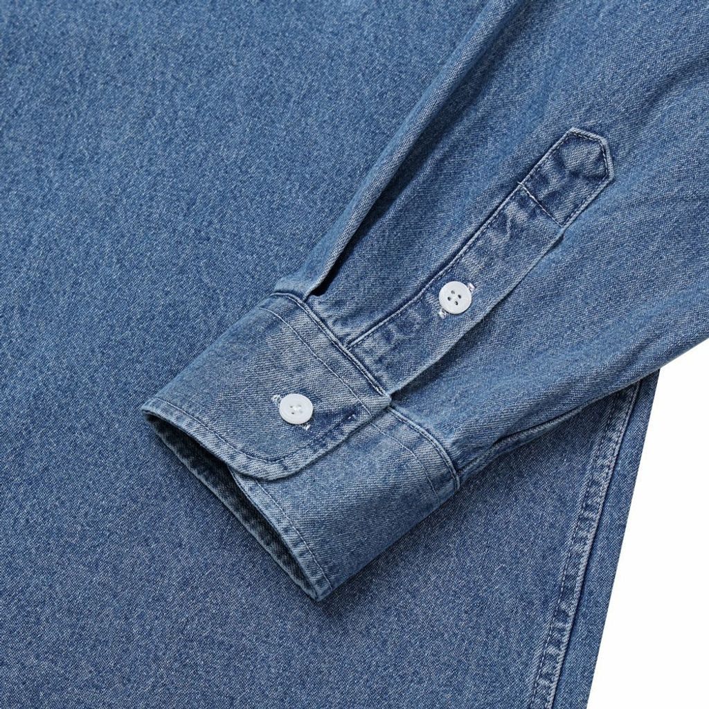 OPPAKOREA 雙口袋寬鬆牛仔襯衫 (4色)