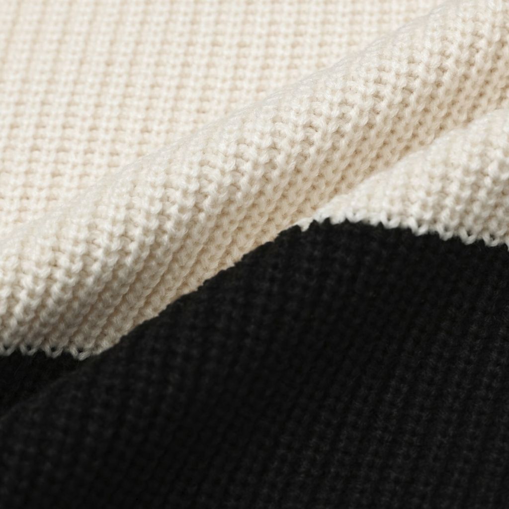 OPPAKOREA 翻領條紋厚磅針織衫 (4色)