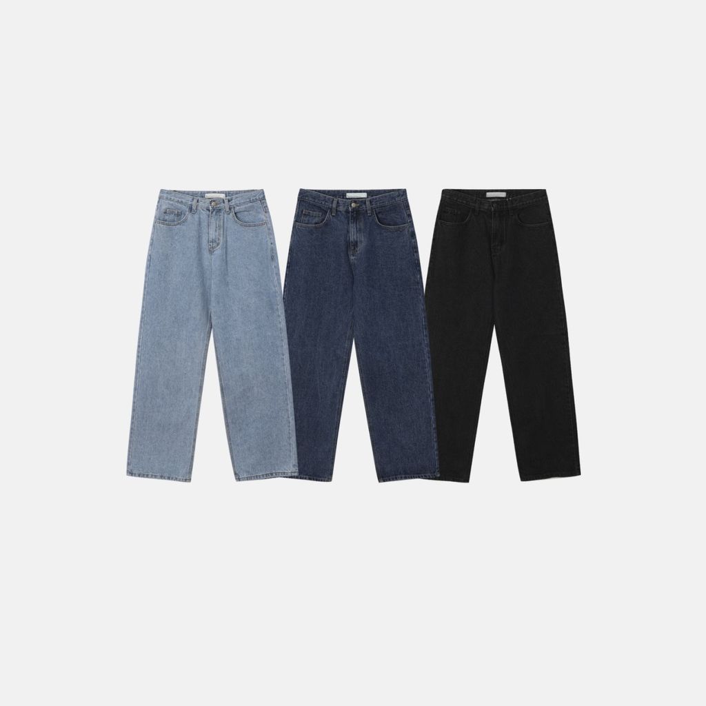 OPPAKOREA Daily 極簡中筒牛仔寬褲 (3色)