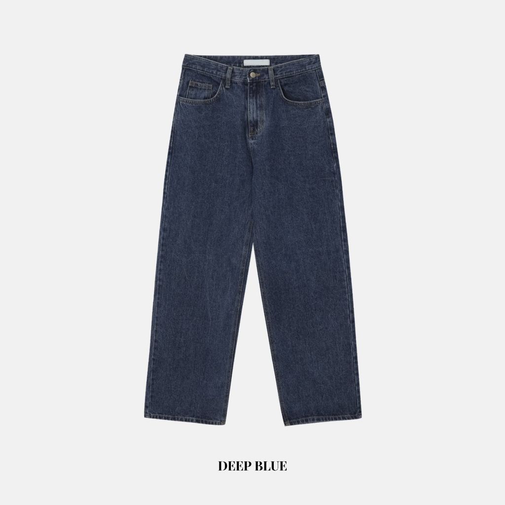 OPPAKOREA Daily 極簡中筒牛仔寬褲 (3色)