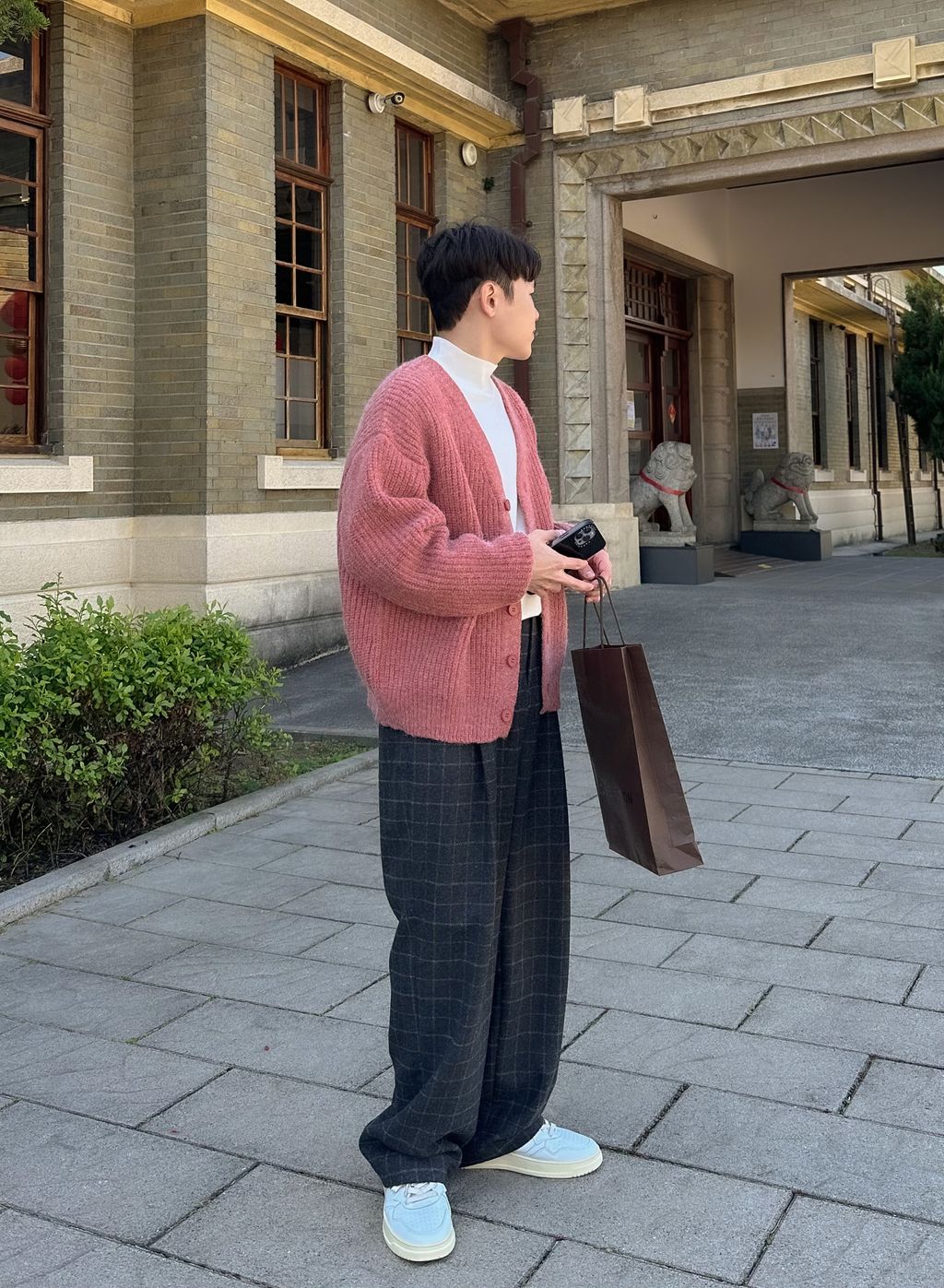 OPPAKOREA 混色厚磅開襟針織外套 (3色)