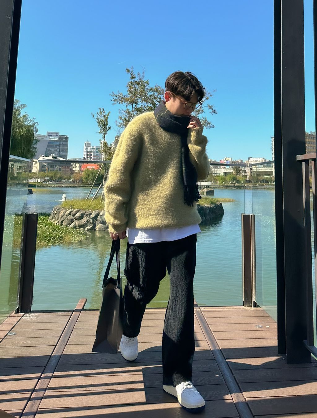 OPPAKOREA 綁帶壓紋燈芯絨寬褲 (3色) (優質燈芯絨材質)