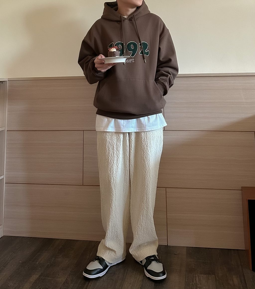 OPPAKOREA 綁帶壓紋燈芯絨寬褲 (3色) (優質燈芯絨材質)