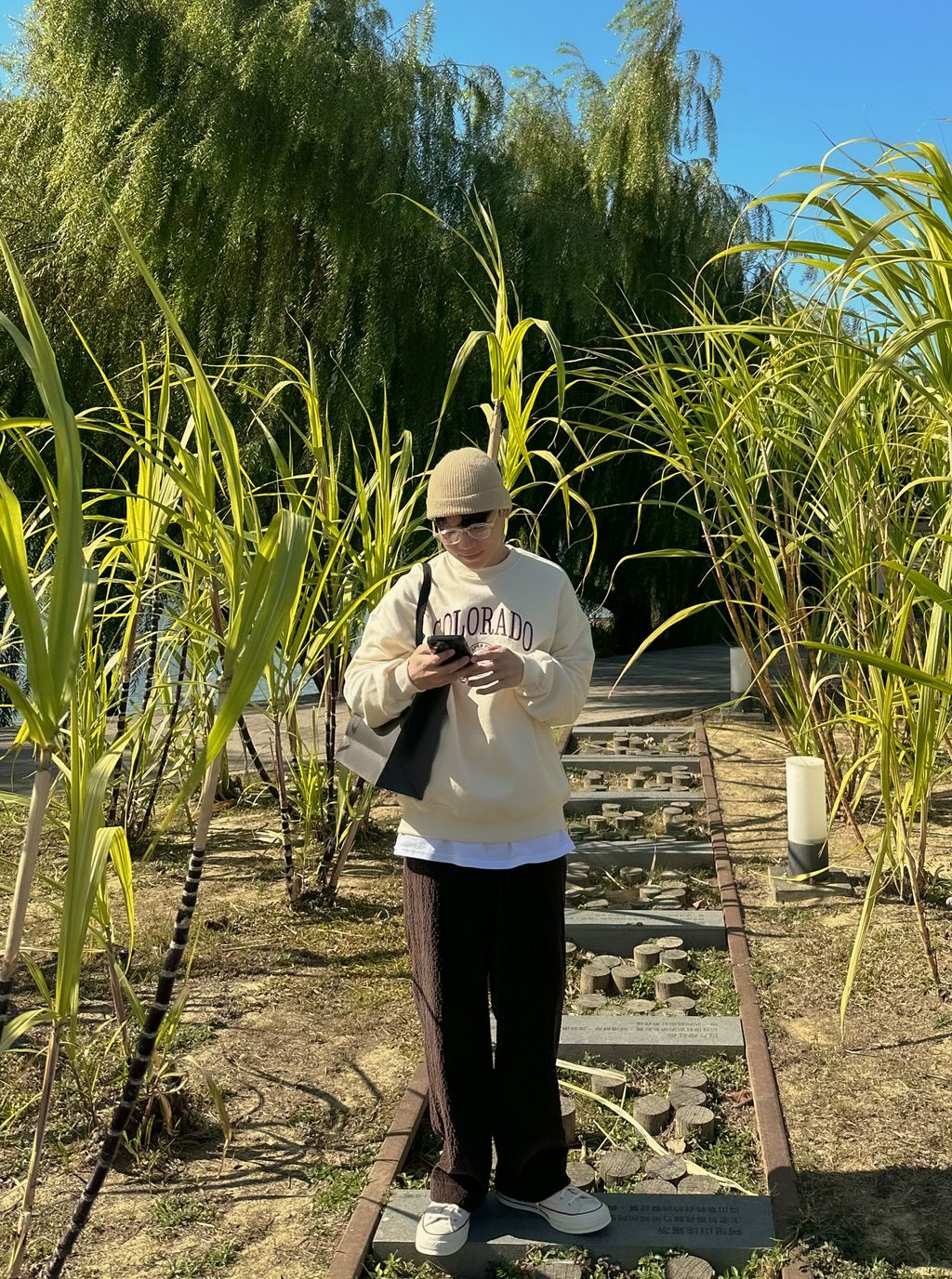 OPPAKOREA 綁帶壓紋燈芯絨寬褲 (3色) (優質燈芯絨材質)