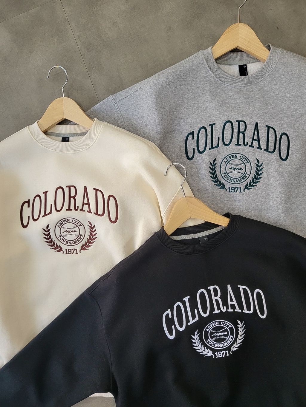OPPAKOREA Colorado 刺繡刷毛衛衣 (3色)