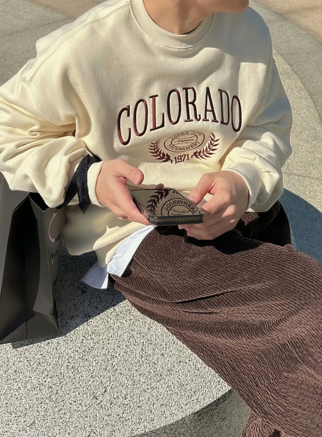 OPPAKOREA Colorado 刺繡刷毛衛衣 (3色)