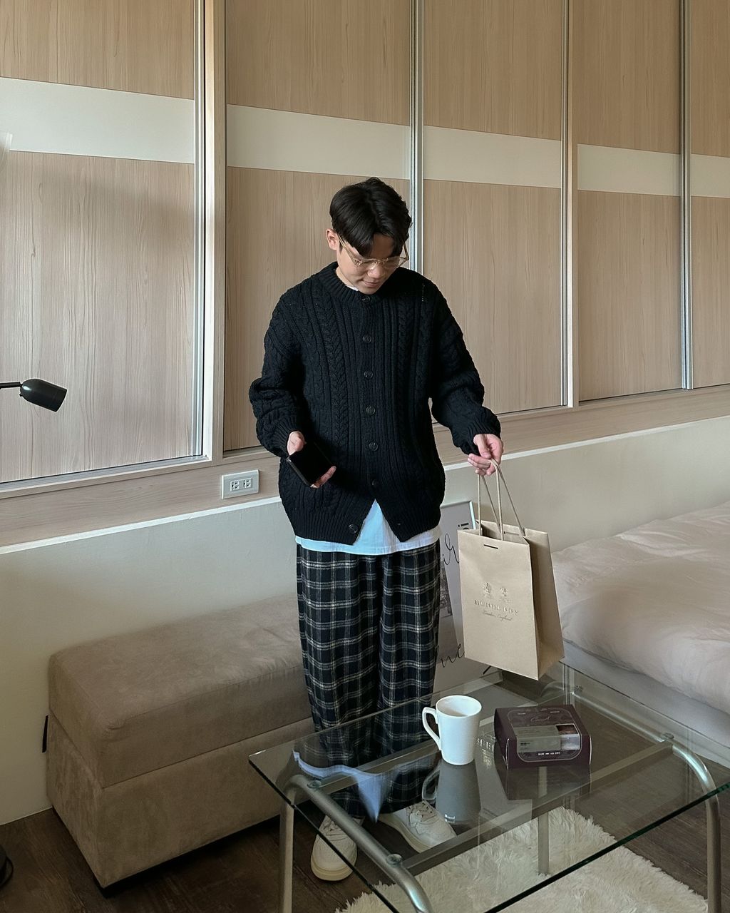 OPPAKOREA Cashmere 復古麻花厚磅針織外套 (3色)