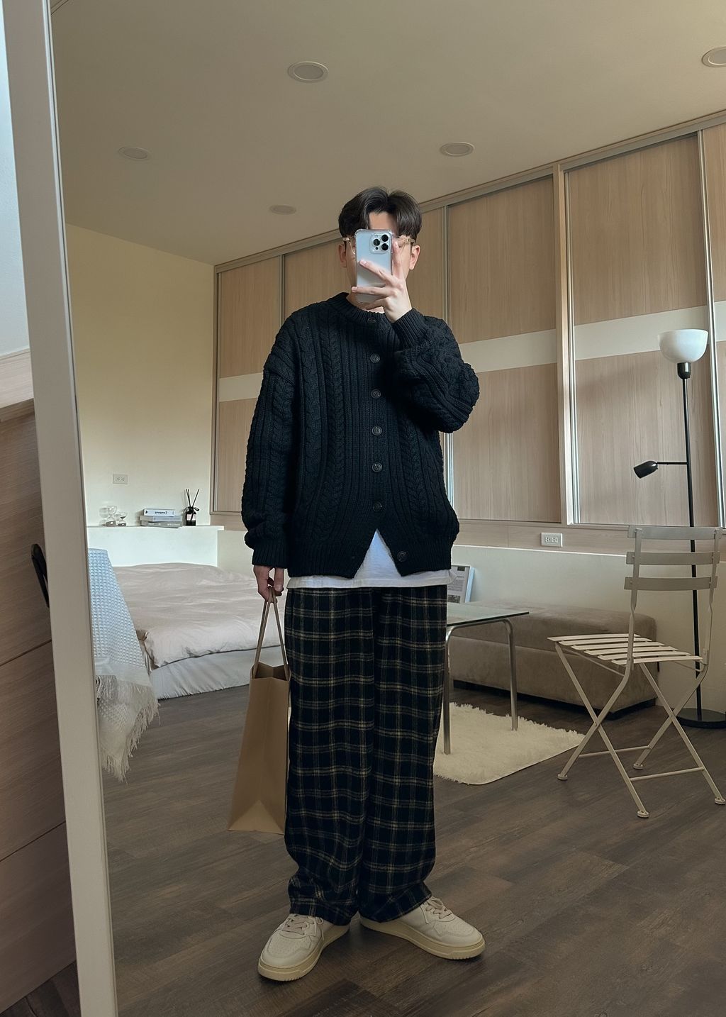 OPPAKOREA Cashmere 復古麻花厚磅針織外套 (3色)