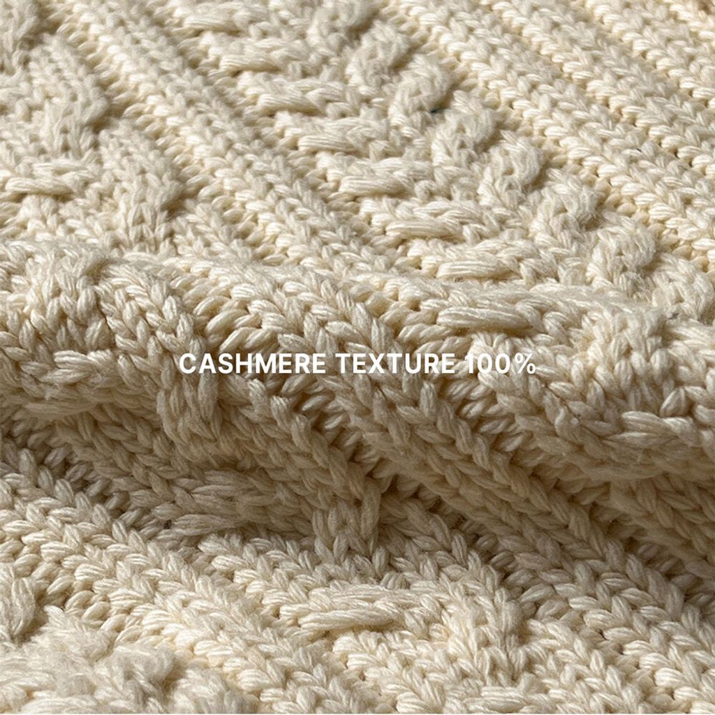 OPPAKOREA Cashmere 復古麻花厚磅針織外套 (3色)