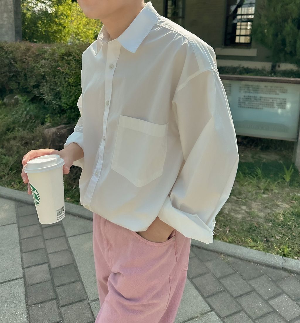 OPPAKOREA Comfy 口袋棉質襯衫 (3色) (優質高密度棉)