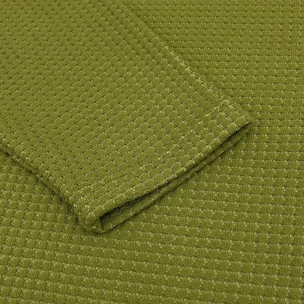OPPAKOREA 混色華夫格短版針織薄長T (3色) (100%優質純棉編織)
